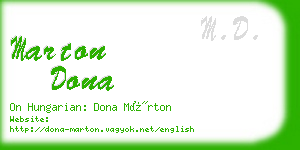 marton dona business card